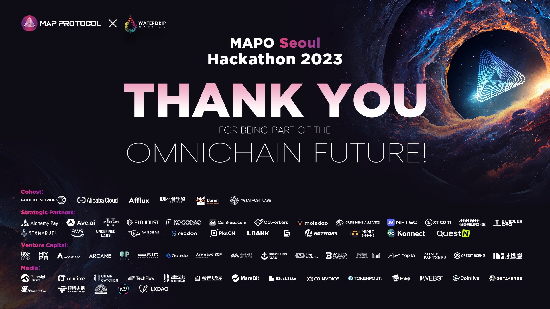 MAP Protocol 与 Waterdrip Capital 携手举办的MAPO 首尔黑客松圆满落幕，17个项目获奖并有3个项目获得AWS选送奖！