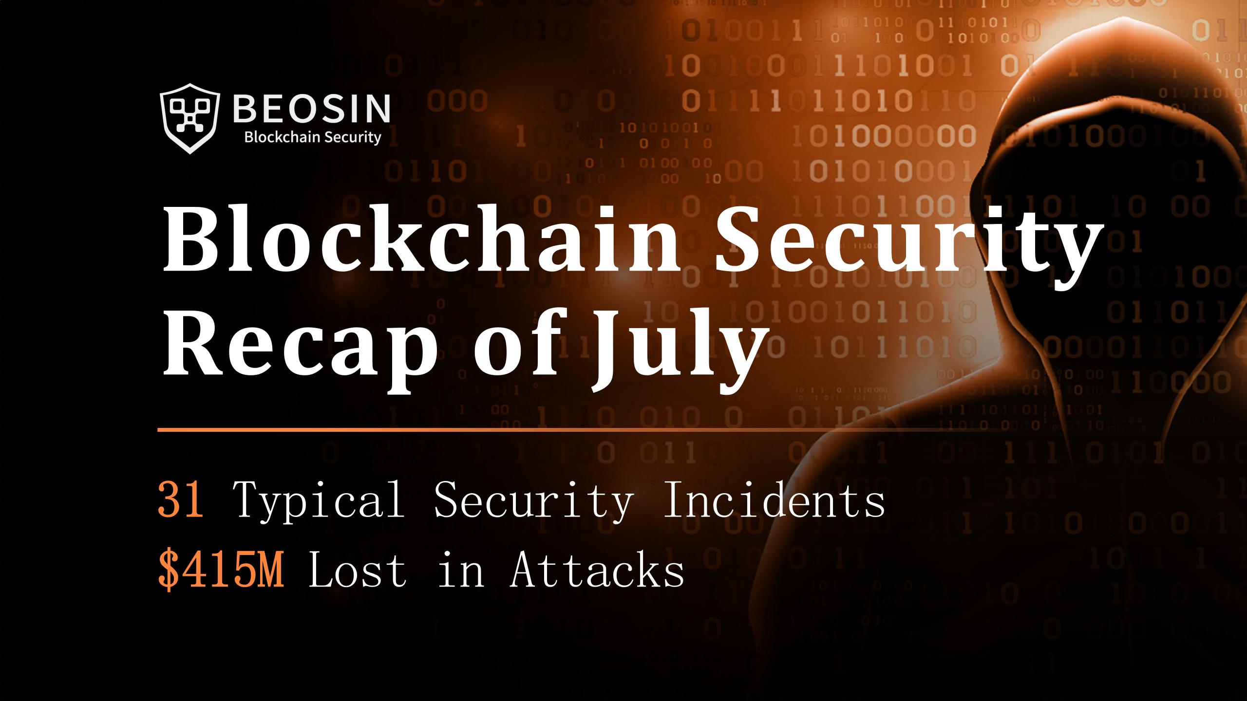 Blockchain Security Monthly Recap of July: $415M lost in attacks