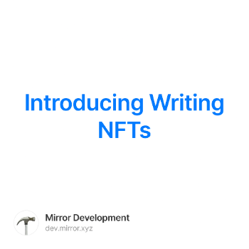 Introducing Writing NFTs