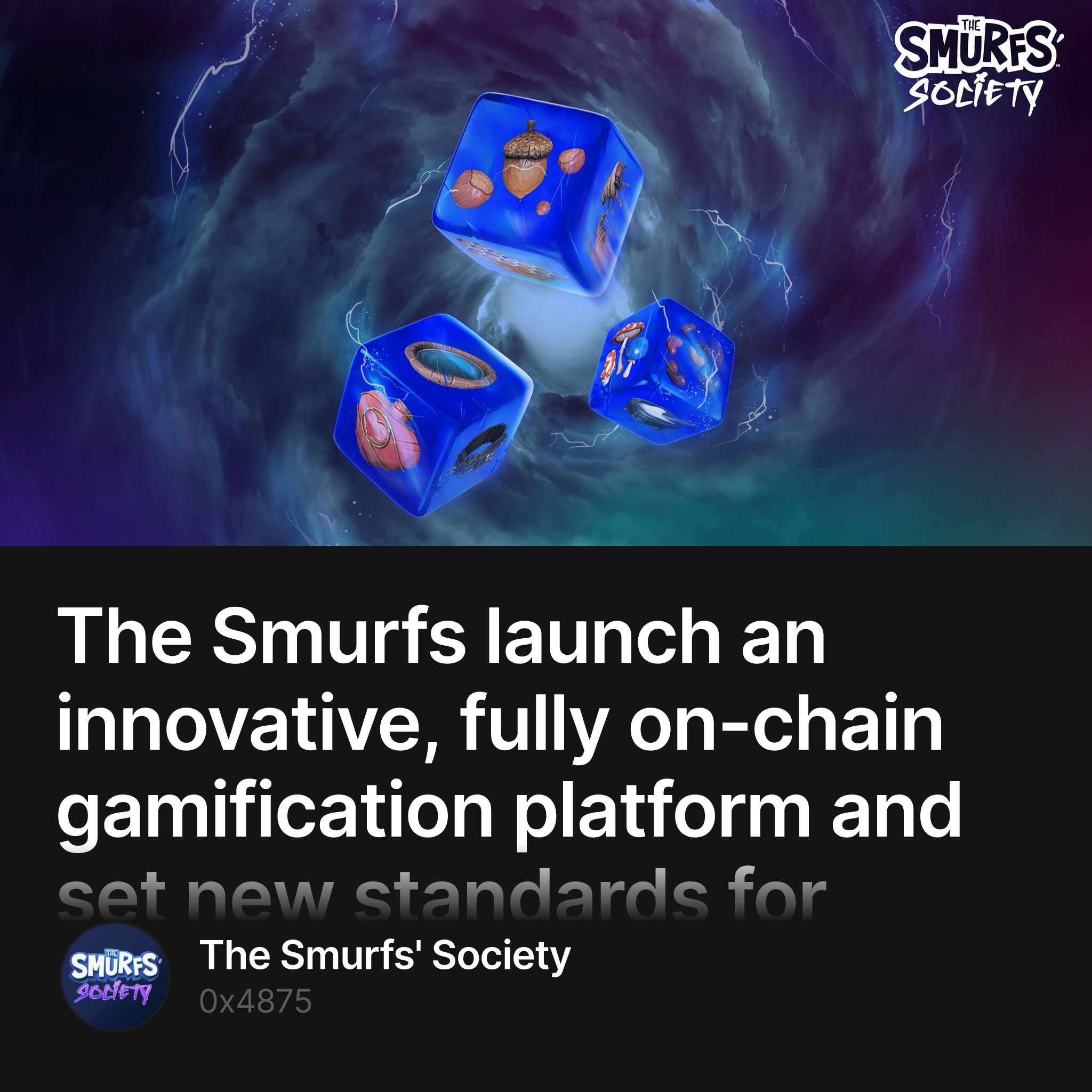 The Smurfs launch an innovative, fully on-chain gamification platform and set new standards for traditional brands who wish to enter Web3.
