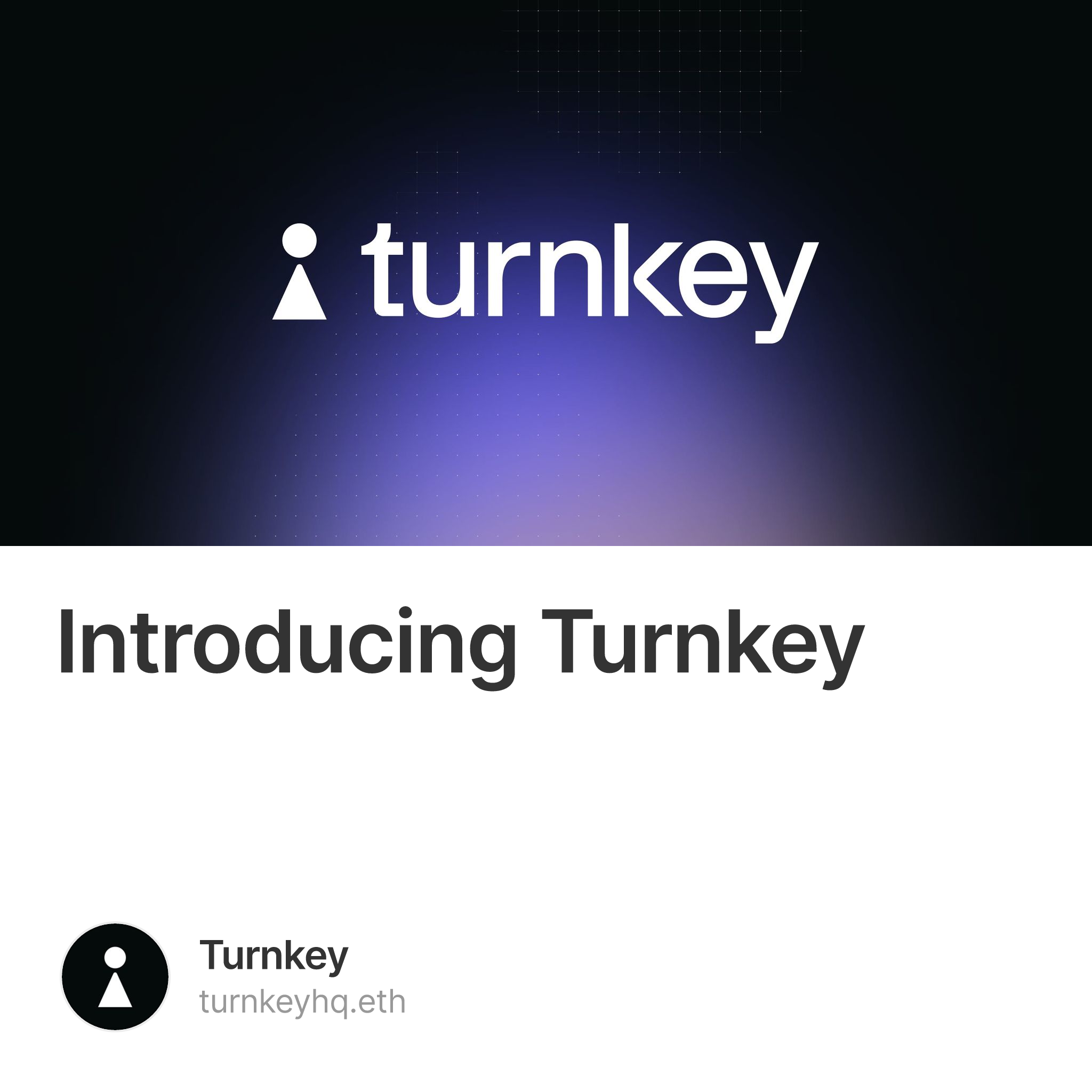 Introducing Turnkey