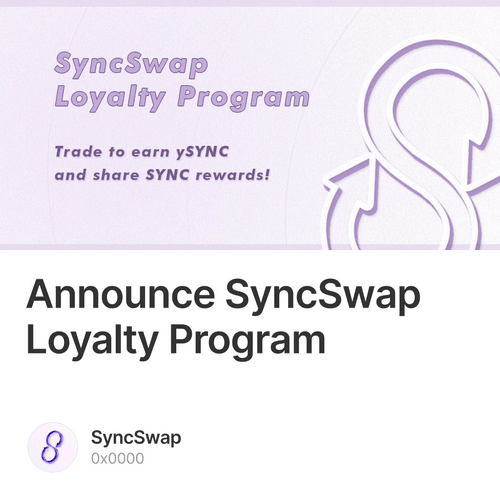 Announce SyncSwap Loyalty Program