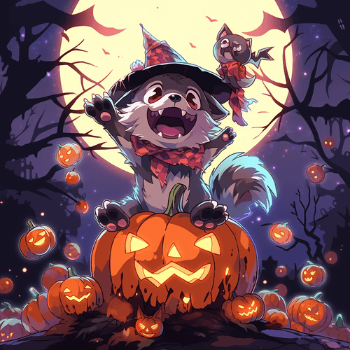 Fashion Wolf Halloween Night