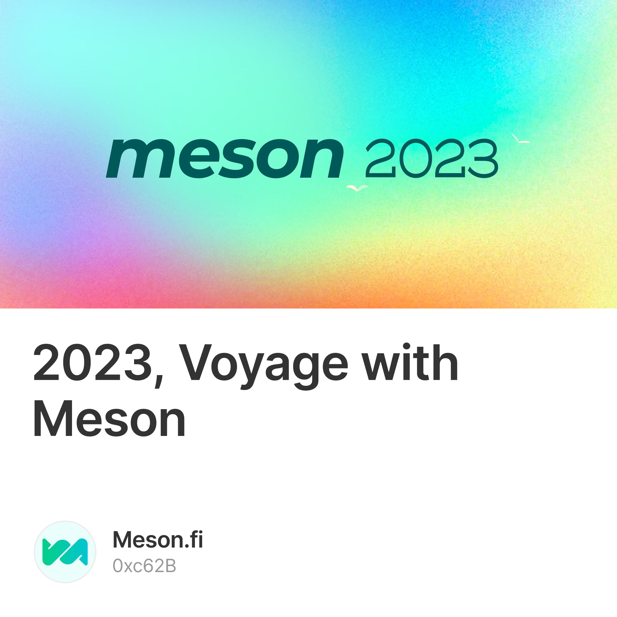 2023, Voyage with  Meson