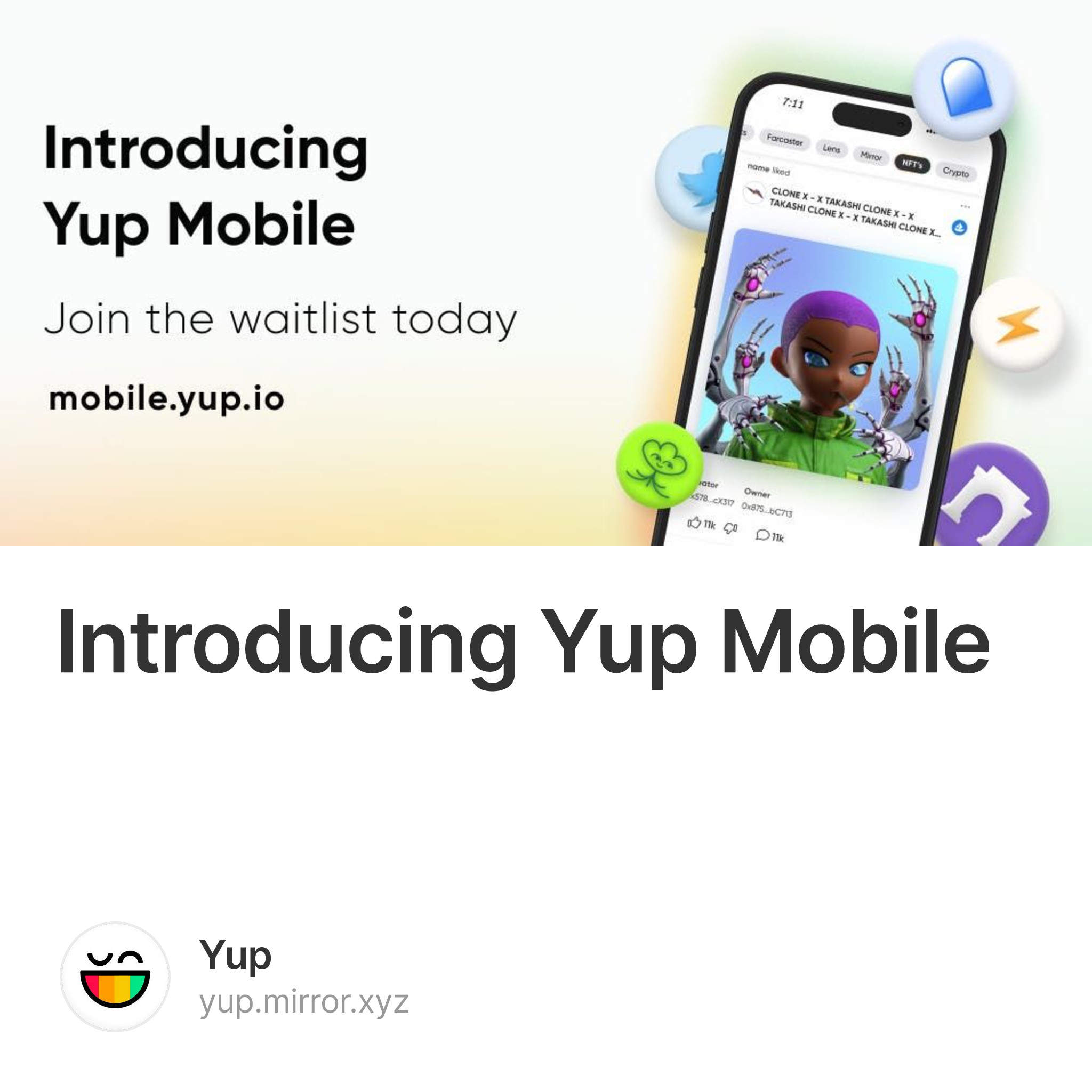 Introducing Yup Mobile