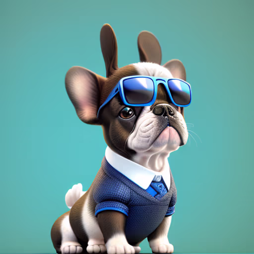 Cute French Bulldogs 3D