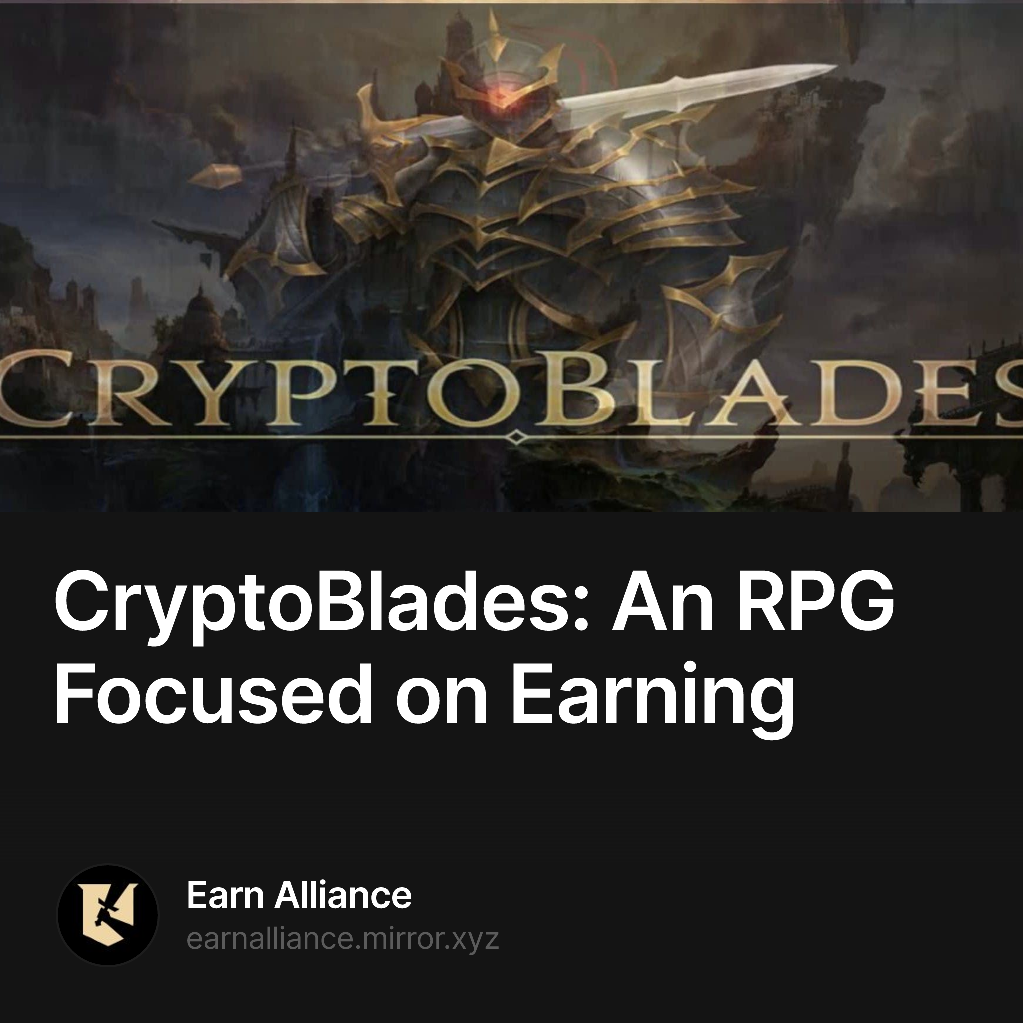 CryptoBlades: An RPG Focused on Earning