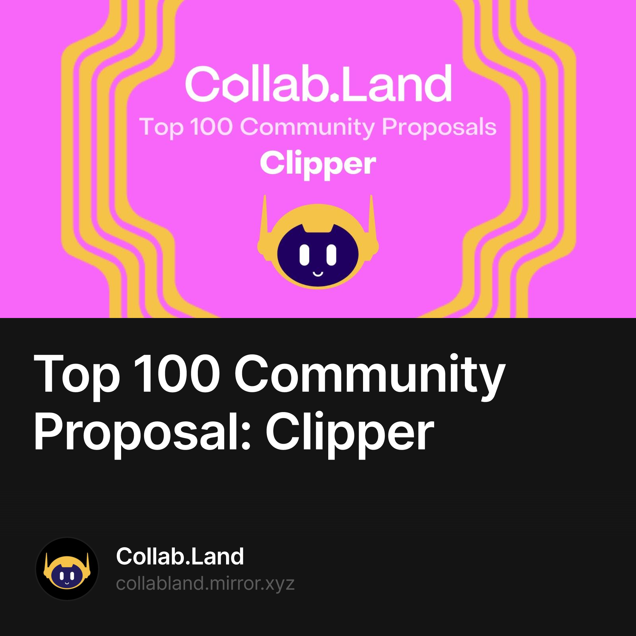 Top 100 Community Proposal: Clipper