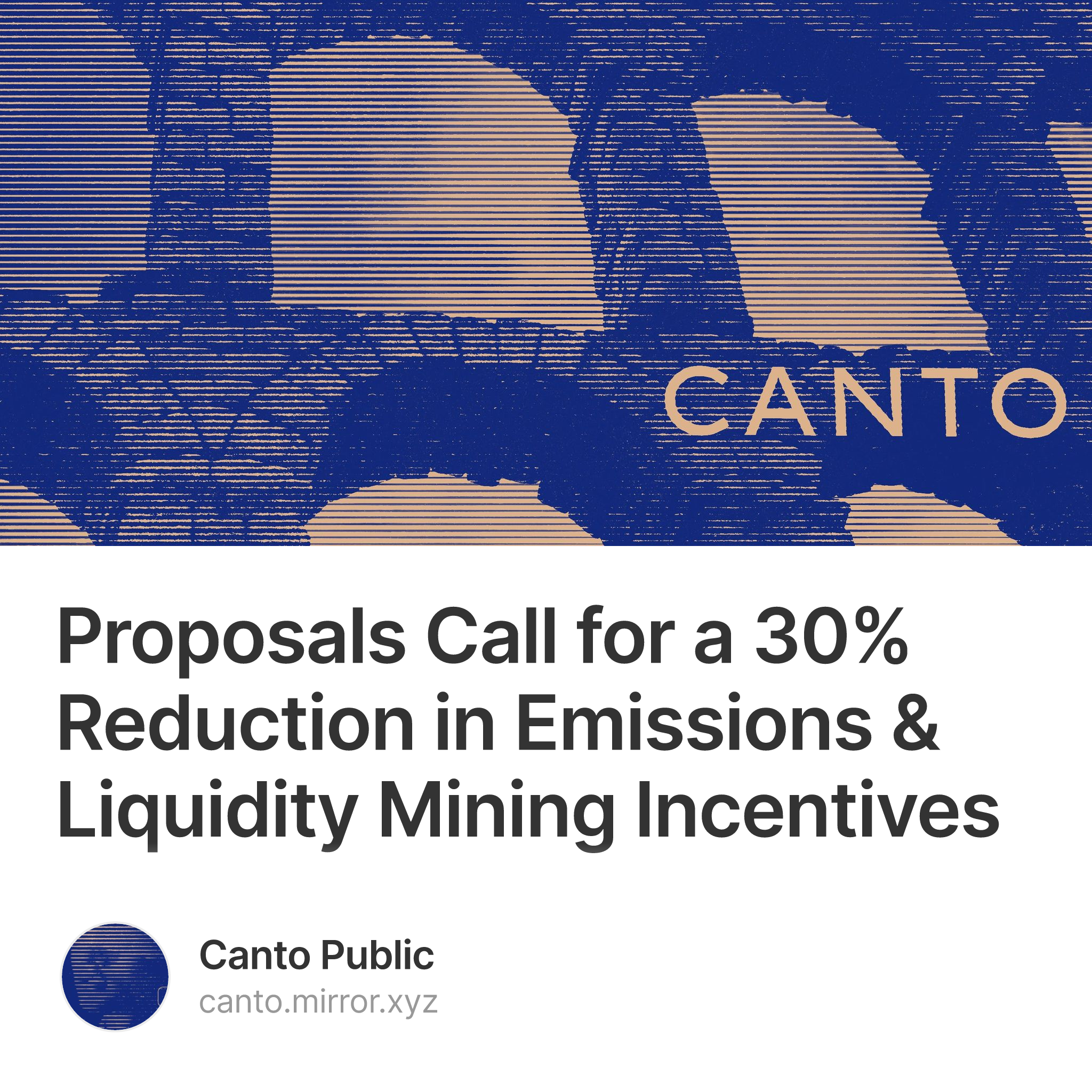 Proposals Call for a 30% Reduction in Emissions & Liquidity Mining Incentives