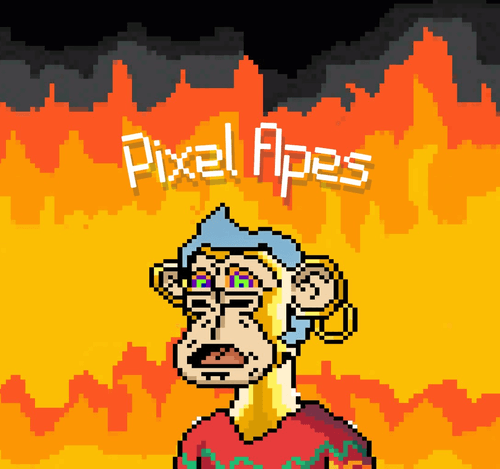 Pixel Apes on Fire