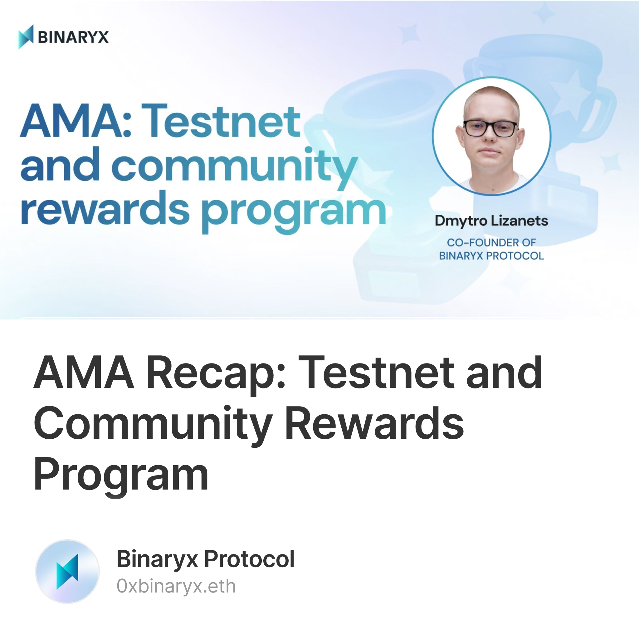 AMA Recap: Testnet and Community Rewards Program