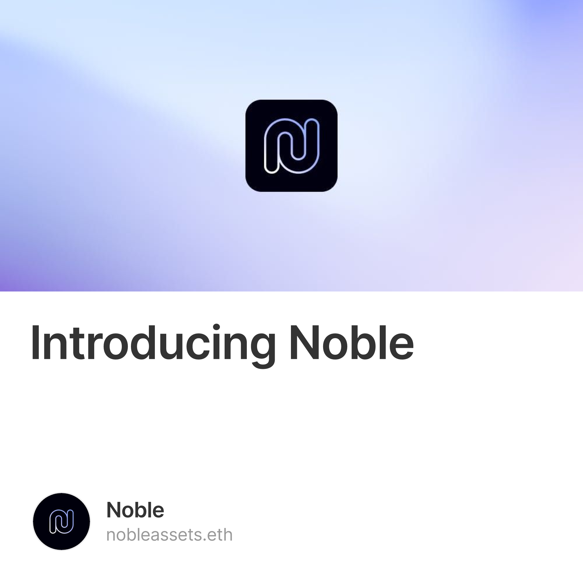 Introducing Noble