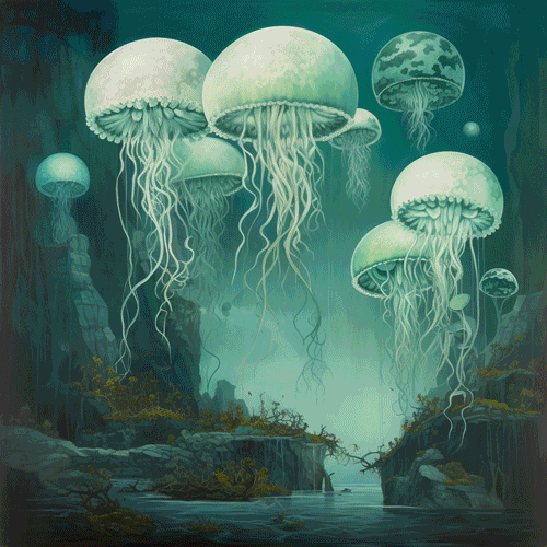 Glowing lights in the sky