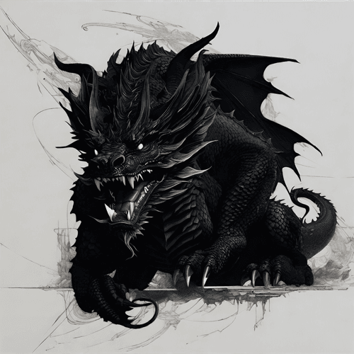 Dragon on canvas