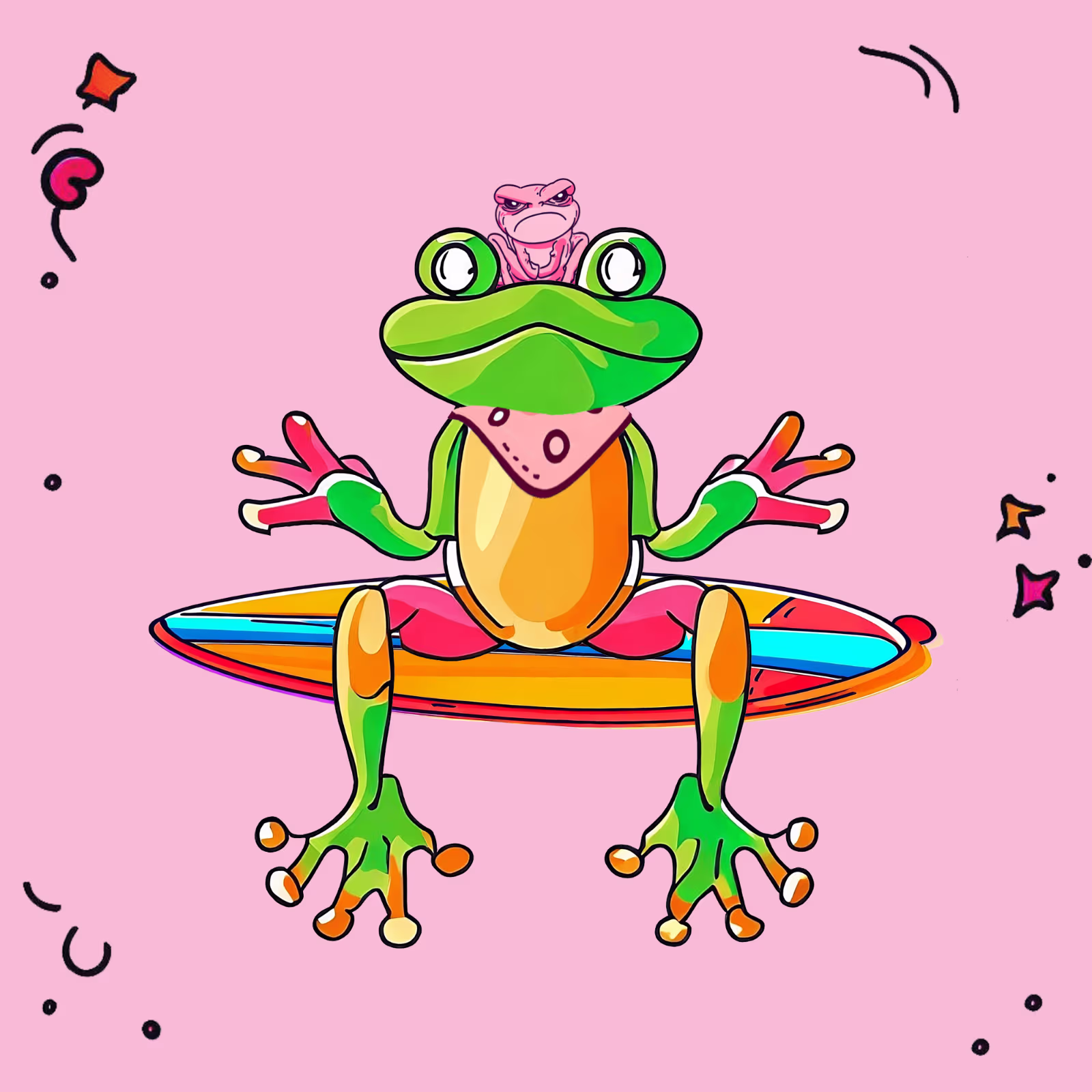Cheerful Frog Sketch NFT