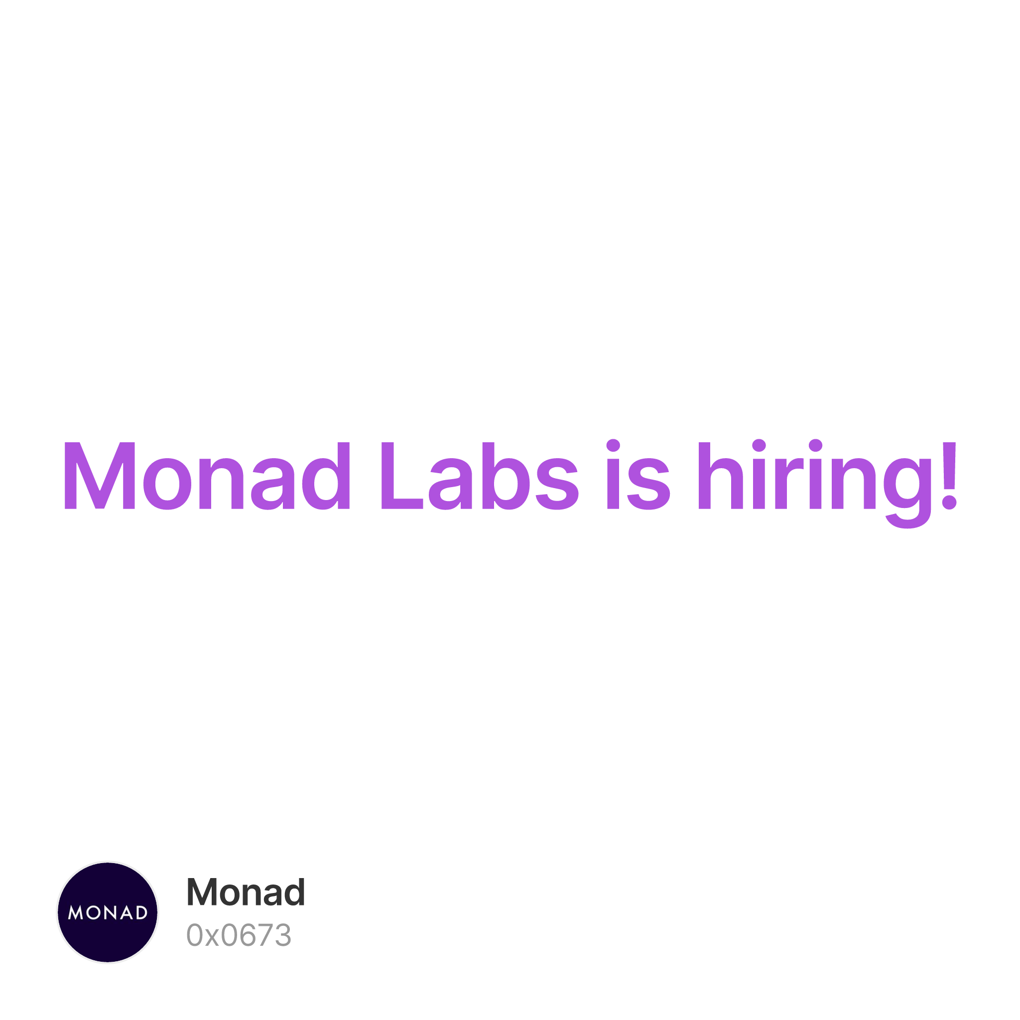 Monad Labs is hiring!