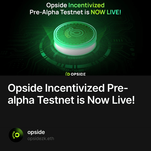 Opside Incentivized Pre-alpha Testnet is Now Live!