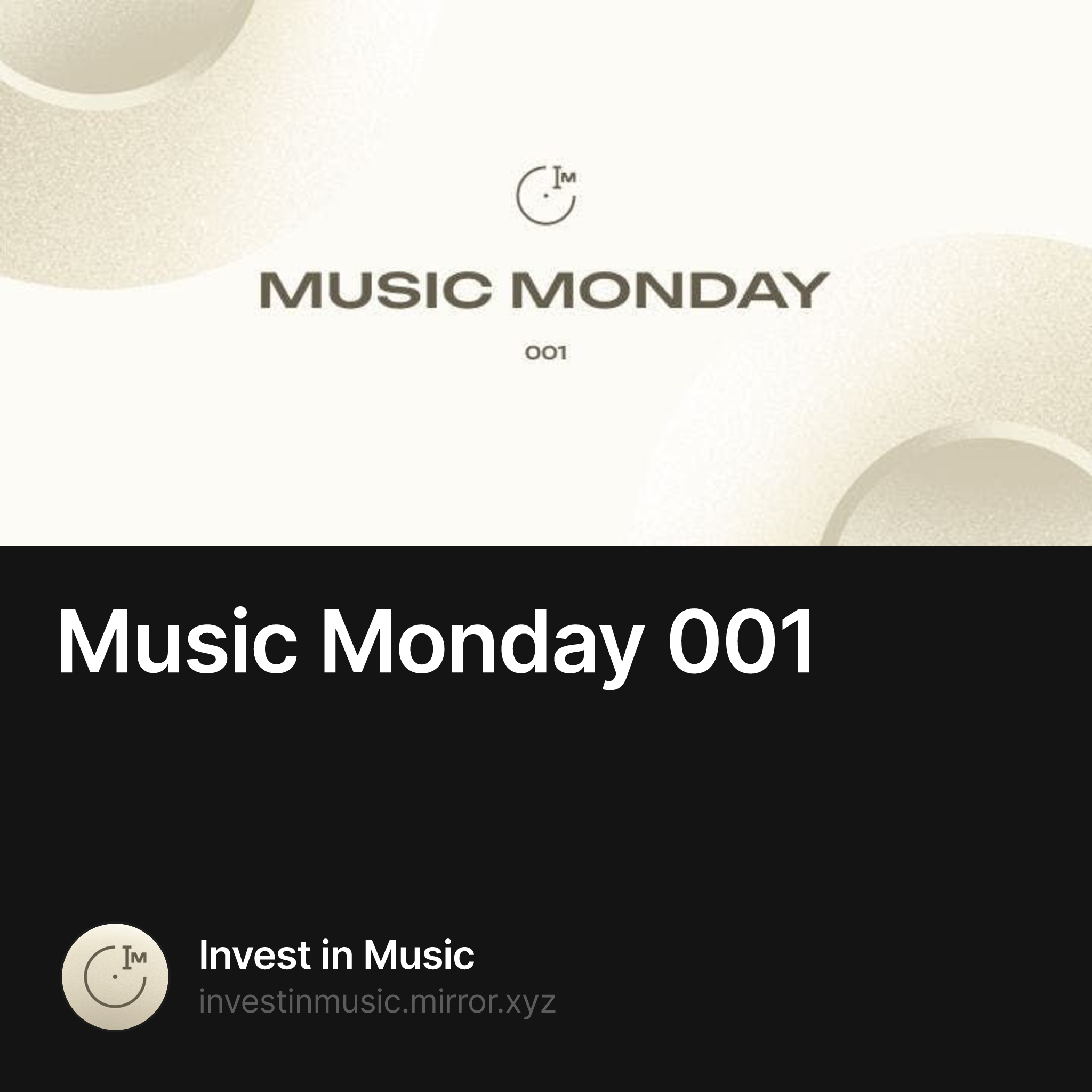 Music Monday 001