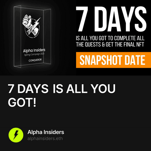7 DAYS IS ALL YOU GOT!