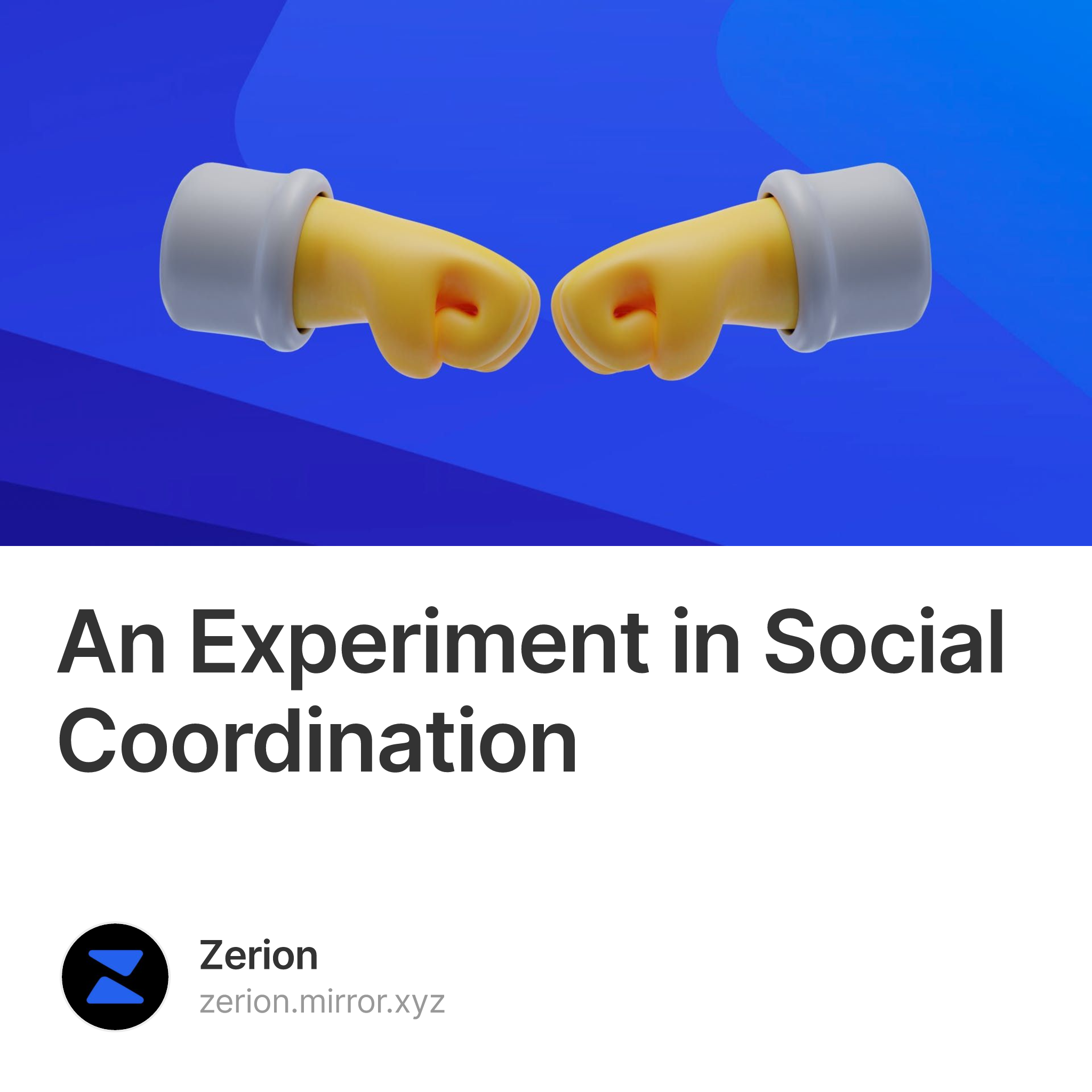 An Experiment in Social Coordination